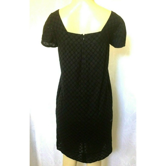 VINCE Dress Black Eyelet Square Neck Babydoll 4 S - Picture 2 of 6